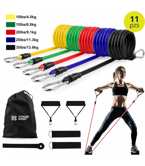 Kit de 5 Ligas de Resistencia con Mangos