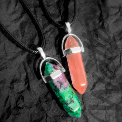 Pack 2 Collares Cuarzo Rubí Zoisita / Cherry Péndulo