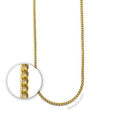 Collar Cadena Cubana Gold 3mm – Acero Inoxidable