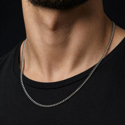 Collar Cadena Cubana Acero Inoxidable 3mm