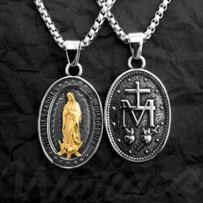 Collar Señora de la Guadalupe Gold/Silver – Acero Premium 316L